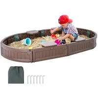 Vevor Sandkasten mit Abdeckung braun