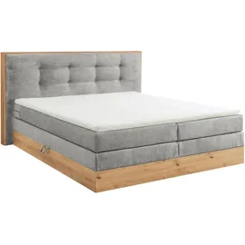 Livetastic Novel Boxspringbett 160 x 200 cm H2 Hellgrau