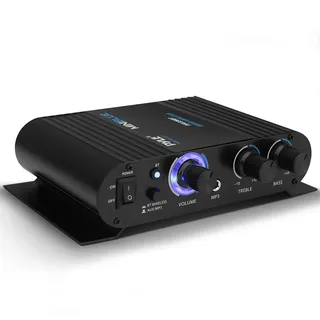 Pyle Verstärker, Mini Verstärker, Stereo Verstärker, Bluetooth Amplifier, Stereo Receiver, Audio Verstärker- 90W, Amplifier- mit 3 Eingänge, 2 Kanal, EQ Controls, Bluetooth Verstärker-für das Heimkino