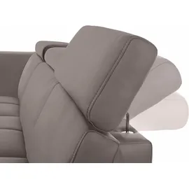 DOMO collection Ecksofa DOMO COLLECTION "Ava, moderne Sitzheftung mit toller Doppelnaht, komfortabel, L-Form", braun (schlamm), B:266cm H:84cm T:99cm, Kunstleder SOFTLUX;Struktur fein (100% Polyester);Zierkissen: Microfaser PRIMABELLE (100% Polyester);Struktur (100% 