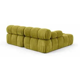kaiser möbel Ecksofa L-Form Mini II modular, Veloursstoff Salvador, Olive, Links, Selia - Olive
