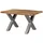 MASSIVMOEBEL24.DE Baumtisch 140 x 77 x 90 cm natur sandgestrahlt/silber matt