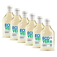 Ecover Flüssigwaschmittel Zero ohne Enzyme, sanft für empfindliche Haut, hypoallergen, geeignet für Babys, Weiß, 6 x 1,5 l