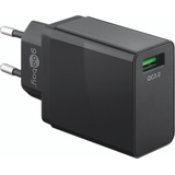 goobay USB-A Schnellladegerät QC 3.0 (18 W, Quick Charge 3.0), USB Ladegerät, schwarz