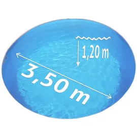POOL Total Ersatzfolie Ø 3,50 x 1,20 m 0,60 mm blau EB