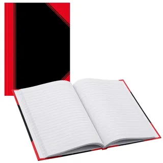 Bantex Notizbuch Chinakladde A5 liniert 96 Blatt schwarz/rot