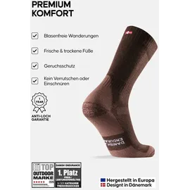 Danish Endurance Hiking Classic Socken 3-Paar Grau 39-42