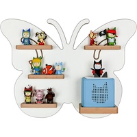 MR TEDDY BEAR Kinderregal Schmetterling | Holzregal für die Toniebox und Tonies | Tonie-Regal hergestellt in der EU | Wandregal zum Spielen und Sammeln | Für Mädchen und Jungen | Weiß