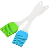 Bluedeer - Packung mit 2 Silikon-Backpinseln, grüner und blauer silikonpinsel, ideal für Backen, Grillen, Basteln und Kochen, für Butter, Öl und