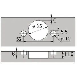 Hettich Weitwinkelscharnier Sensys 8657i THS 55