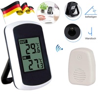 Thermometer Funk Wetterstation Thermometer mit Innen & Außentemperatur Sensor DE