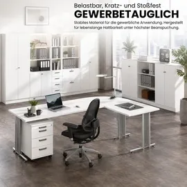 bümö Eckschreibtisch N-Serie Weiß