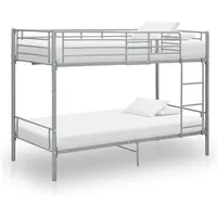 vidaXL Etagenbett vidaXL 90 x 200 cm Metall grau