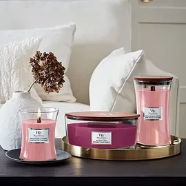 Woodwick Pressed Blooms & Patchouli ellipse Kerze 453 g
