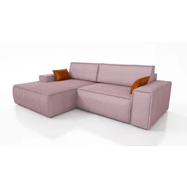 mebloland Ecksofa TOR mit Schlaffunktion. Farbe: Lavender. - Rosa
