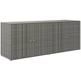 vidaXL Gartenschrank Geräteschrank Haushaltsschrank Aufbewahrungsschrank Beistellschrank Schrank Garten Balkon Grau 198x55,5x80cm Poly Rattan