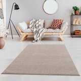 Fashion4Home Teppich Wohnzimmer – Einfarbig Teppich, Uni Teppich fürs Kinderzimmer, Schlafzimmer, Arbeitszimmer, Büro, Flur und Küche - Kurzflor Teppich Beige, Größe: 120x170 cm