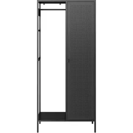 [en.casa] Kleiderschrank Puumala 80 x 180 x 45 cm Schwarz