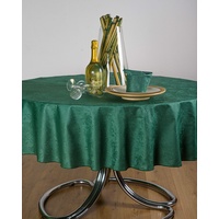 ESSE HOME – Tischdecke – Tischdecke – oval für 8 Personen – Jacquard Puro Baumwolle – Made in Italy – Iris 598 (Oval 170x220, Tischdecke Dunkelgrün)