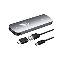 Dogfish Tragbare Externe SSD 128GB Ngff 2242/2260/2280 Graues Metall USB 3.1 Typ-C Ultra-leichte Externe Mini Atmungsaktiv SSD für Mac/Windows/Android/Linux (bis zu 6Gbps,mit LED)