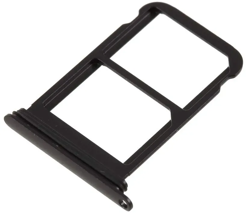 jbTec Dual SIM-Tray Karten-Halter kompatibel mit Huawei P20 Pro - Slot Schlitten Card Rahmen Simkarte, Farbe:Schwarz
