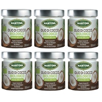 6x Fratelli Mantova Olio Di Cocco Biologico,Bio-Kokosöl,100% Natürlich,200ml