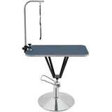 Donened - Trimmtisch, Tierpflegetisch, Schertisch Pflegetisch für Hunde, Höhenverstellbar Klappbar Edelstahl, Hydraulisch Anhebbarer Tierpflegetisch, 80 x 50 x 85cm (Blau)