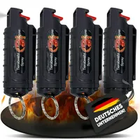 4 x Wilhelm Pfefferspray 16 ml Schlüsselanhänger schwarz Tierabwehr Selbstverteidigung CS Gas KO Spray hochdosiert (ca. 2 Mio. Scoville) effektives Verteidigungsspray