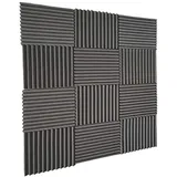 24 Stück 30 × 30 × 2,5 cm Akustik Paneele Studio Schalldämmung Schaumstoff Keilfliesen Schalldämmung Akustik Studio Keil Schaumstoff Fliesen Wand Paneele (24 Stück) Schwarz