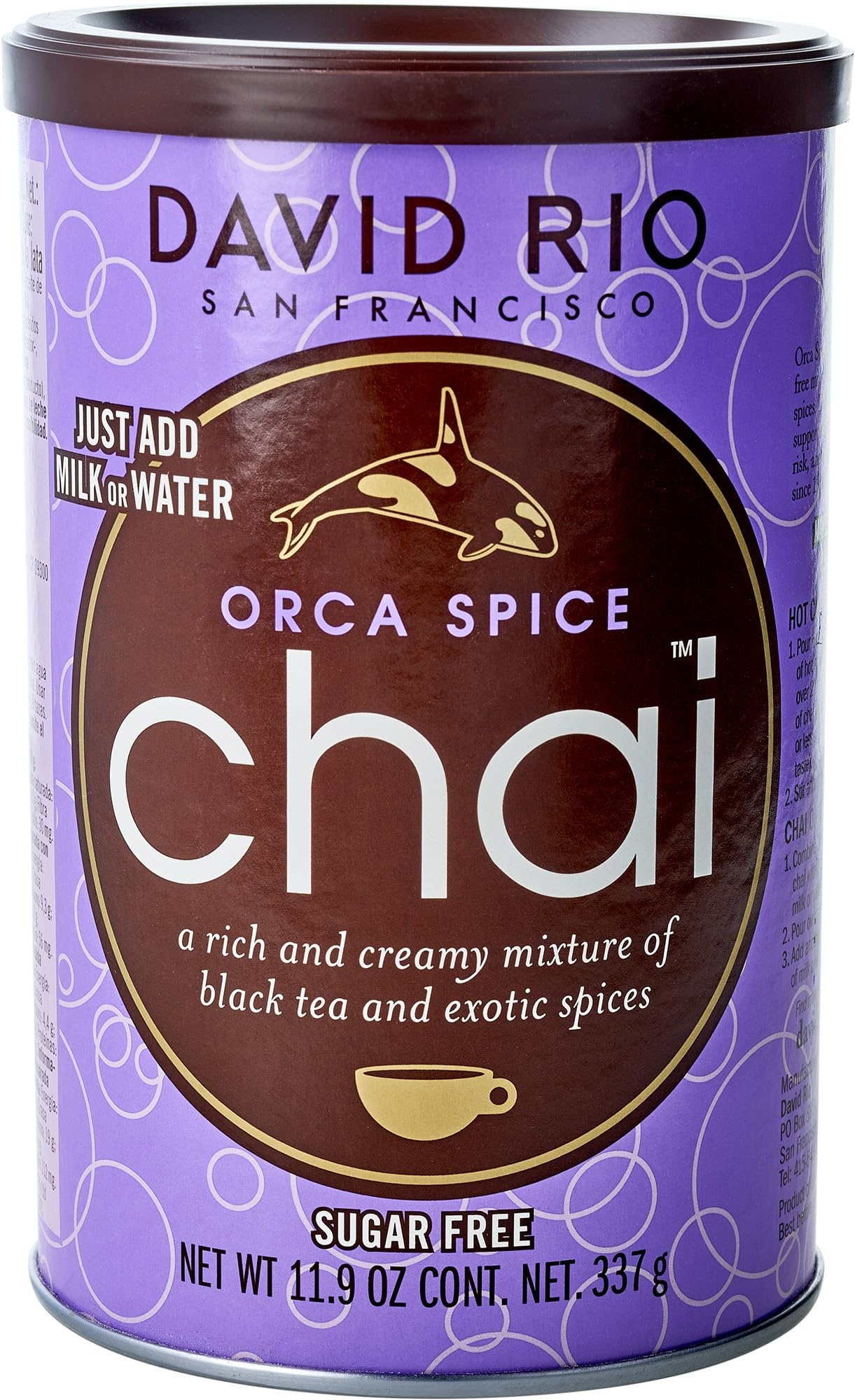 David Rio Chai Orca Spice zuckerfrei aus San Francisco, Pappwickeldose (1 x 337 g)