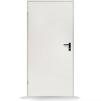 FENSTERVERSAND - Nebeneingangstür nach außen öffnend Stahl, Eingangstür, Nebeneingangstür weiß, Kellertür, Haustüren Eingangstüren, BxH: 770x2010 mm DIN links, Türklinke innen, außen