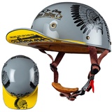 Motorrad Halbschalen Halbhelm Halbschalenhelm Baseballmütze-Helm Baseball Cap Motorradhelm Mit ECE-Zulassung Cruiser Chopper Scooter Helm Für Bike Cruiser Chopper Moped Scooter