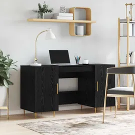 vidaXL Schreibtisch mit Regal Schwarz Eichen-Optik 140 x 50 x 75 cm