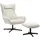 SalesFever Sessel Savannah Cord 82 x 106 x 85 cm Beige mit Hocker und Drehfunktion