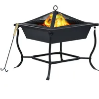 vidaXL Feuerstelle Schwarz 42x42x45 cm Stahl