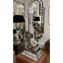 Casa Padrino Luxus Aluminium Deko Flugzeug Flügel Silber 43 x 33 x H. 114 cm - Wohnzimmer Deko - Aluminium Deko Accessoires