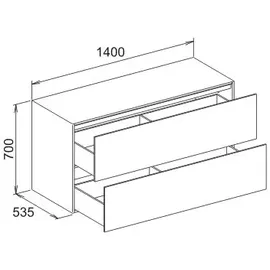 Keuco Edition 11 Sideboard 2 Frontauszüge, mit / Cashmere Glas satiniert