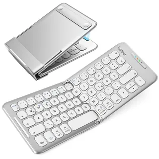 Inateck Faltbare Tastatur Bluetooth QWERTZ,Mini Tragbare mit 3 Bluetooth, Tablet Tastatur drahtlose Reise für iPad/iOS/Samsung/Android/Windows,KB06001