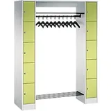 C+P Serie 8070 Metall Schließfach 10 Türen Zylinderschloss 1.430 x 480 x 1.950 mm Lichtgrau 80710-00 S10117