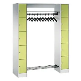 C+P Serie 8070 Metall Schließfach 10 Türen Zylinderschloss 1.430 x 480 x 1.950 mm Lichtgrau 80710-00 S10117