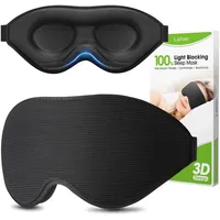Schlafmaske für Seitenschläfer, Laitver Aktualisiertes Design 3D Lichtblockierend Augenmaske Frauen & Herren, Bequem & Atmungsaktive Druckfrei Schlafbrille mit Verstellbar Gummiband für Reisen