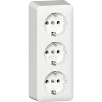 Gira 478913 SCHUKO-Dreifachsteckdose mit Montageplatte