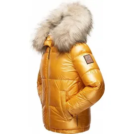 Navahoo Damen Winterjacke Warm Gefütterte Steppjacke mit Kunstfellkapuze Tikunaa