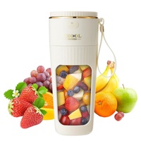 BlingBin Akku-Smoothie-Maker Tragbarer Mixer 340ml persönlicher Mixer für Smoothie und Shakes, 80,00 W, 3000mah Mini Reisemixer Entsafter Mixer für Reisen, Büro weiß