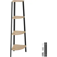 Tectake Eckregal 34 x 34 x 125 cm Braun