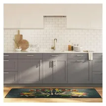 vidaXL Küchenteppich Mehrfarbig 60x180 cm Waschbar Rutschfest