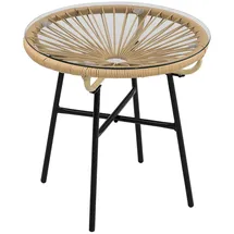 Outsunny Beistelltisch Ø 50 x 52 cm Beige