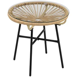 Outsunny Beistelltisch Ø 50 x 52 cm Beige