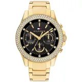 Tommy Hilfiger Multi Zifferblatt Quarz Uhr für Damen mit Goldfarben Edelstahlarmband - 1782676
