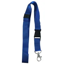 Umhängeband Lanyards Schlüsselanhänger Polyester, drehbarer Karabinerhaken, Steckschnalle, Sicherheitsbruchstelle, blau - 100 Bänder